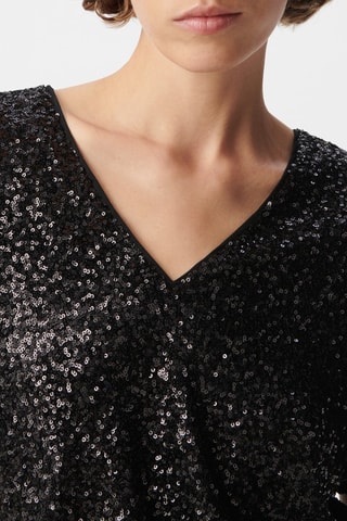 Top con lentejuelas - Negro