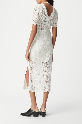 Abito midi in pizzo - Bianco