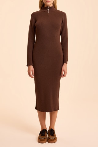 Vestido jersey - Marrón