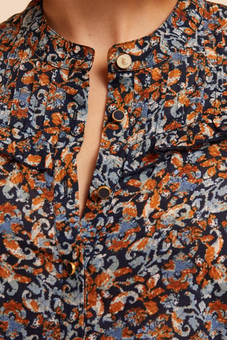 Abito a campana - Arancione e navy