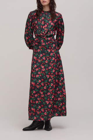 Vestido largo - Rojo, negro y verde