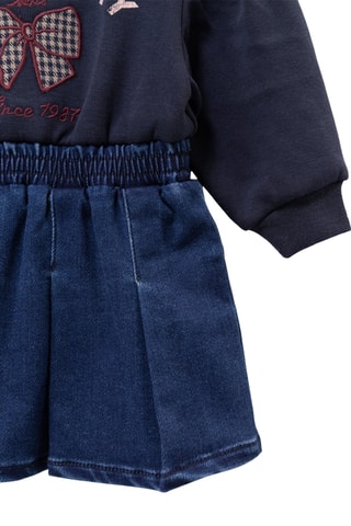 Vestido efecto doble prenda - Azul marino