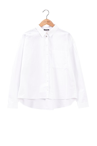 Camisa evasé de algodón orgánico - Blanco