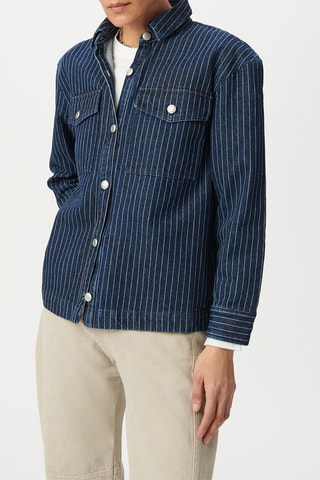 Sobrecamisa vaquera - Blanco y azul marino