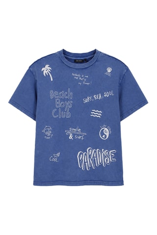 Camiseta de algodón orgánico - Azul cobalto