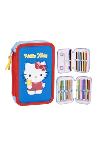 Gevuld Etui Hello Kitty Sanrio - 30-delig - Rood en blauw