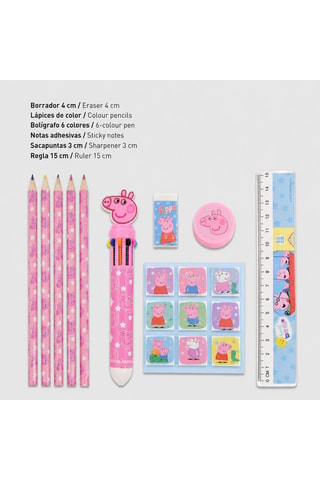 Estuche con accesorios Peppa Pig - 12 piezas