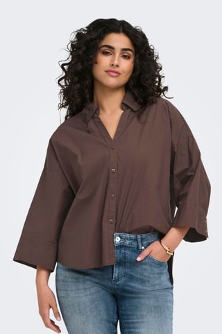 Chemisier en coton biologique - Marron