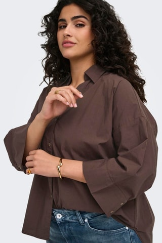 Chemisier en coton biologique - Marron
