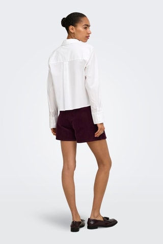 Jupe-short en velours taille haute - Bordeaux