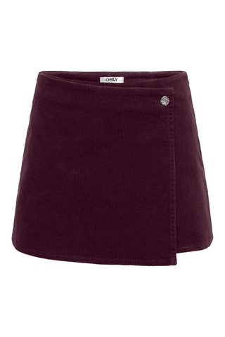 Jupe-short en velours taille haute - Bordeaux