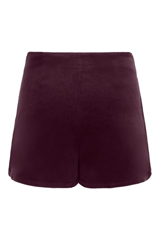 Jupe-short en velours taille haute - Bordeaux