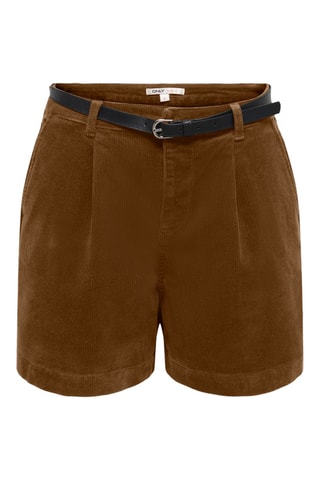 Short en velours taille haute - Marron