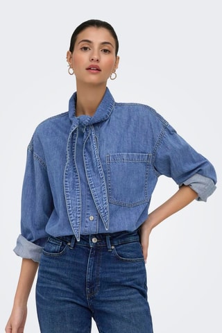 Chemisier regular en jean - Bleu cobalt