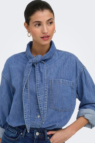 Chemisier regular en jean - Bleu cobalt