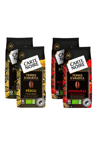 Café en grains Terre d'Arabica Pérou et Terre d'Arabica Honduras - 4 x 500 g