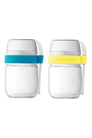 2 yoghurtpotjes met compartimenten