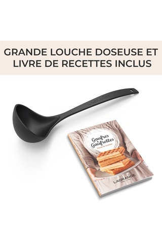 Wafelijzer voor 4 wafels + klassieke plaat + lepel