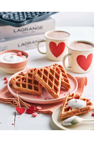 Antiaanbakplaten 6 hartvormige wafels