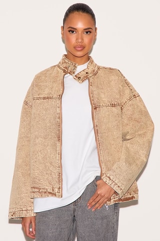 Spijkerjasje - Beige - Prettylittlething