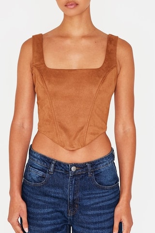 Crop Top - Bruin - Prettylittlething