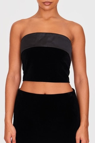 Bustier crop top - Zwart - Prettylittlething