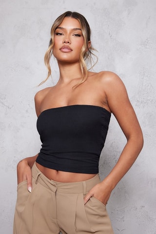 Bustier crop top - Zwart