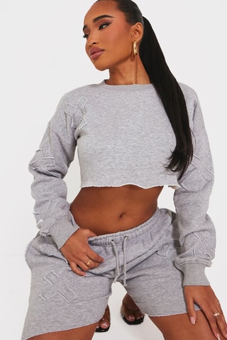 Crop Top - Gemêleerd Grijs
