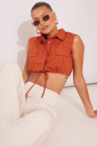 Crop Top - Steenrood