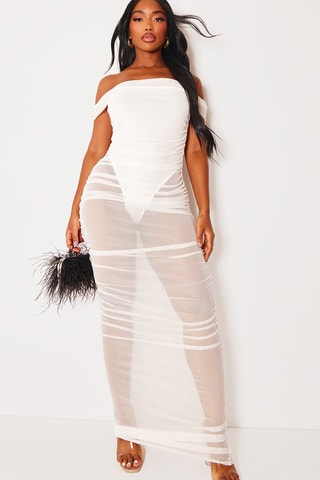 Lange Tule Jurk - Wit