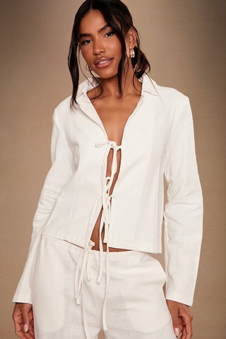 Camicia in lino - Bianco