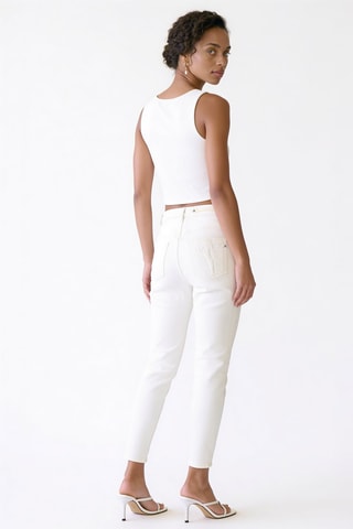 Vaquero skinny fit de tiro alto - Blanco