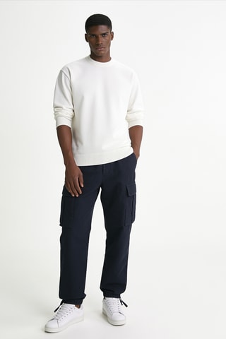 Pantalón cargo de lino - Azul marino