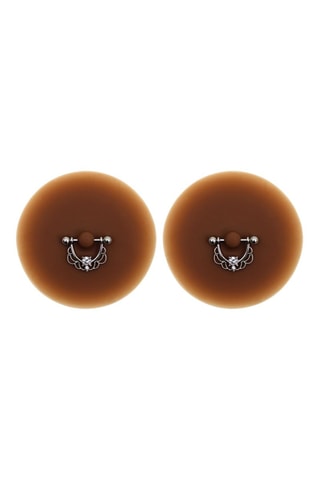 Tepelplakker piercing Ring- Lichtbruin -