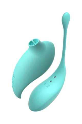 2-in-1 Waterproof Clitorisstimulator - Turquoise