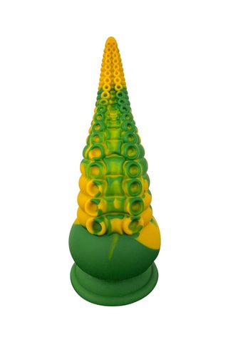 Waterproof Dildo met Zuignap Kraken - Groen en Geel - 21 cm