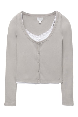 Gilet trompe-l’œil - Gris clair