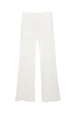 Pantalon flare en dentelle - Ecru