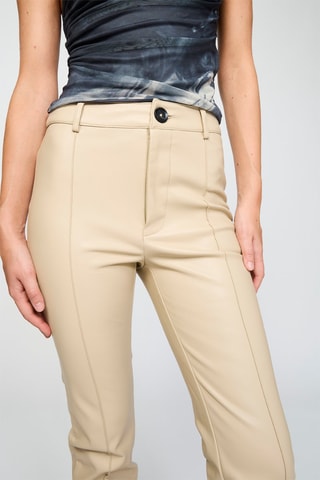 Pantalon droit taille haute - Beige