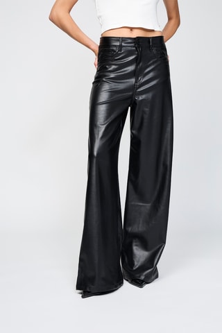 Pantalon wide legs taille haute - Noir