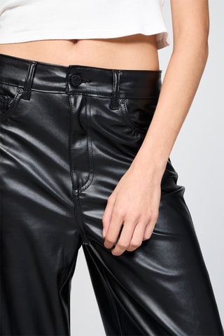 Pantalon wide legs taille haute - Noir