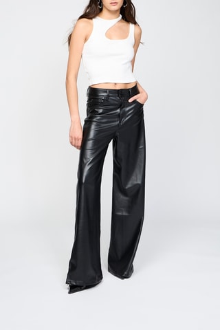 Pantalon wide legs taille haute - Noir