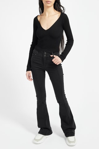 Pantalon flare Noir