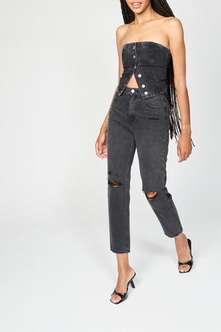 Jean mom taille haute - Noir