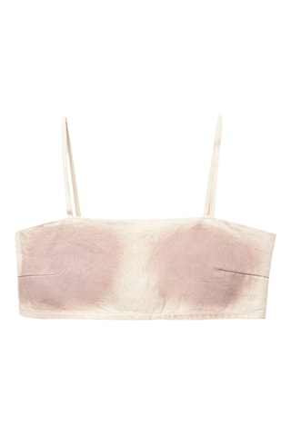 Crop top tie and dye - Blanc et rose