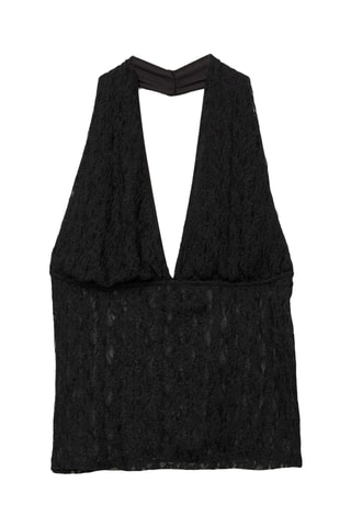 Crop top en dentelle - Noir