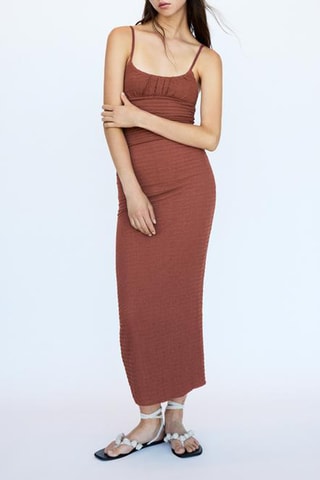 Robe fourreau - Marron clair