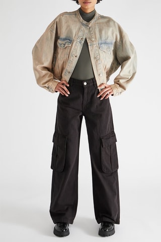 Blouson oversize à capuche - Beige