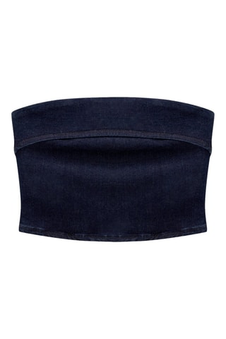 Top bustier en jean - Bleu foncé