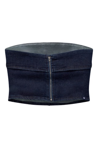 Top bustier en jean - Bleu foncé